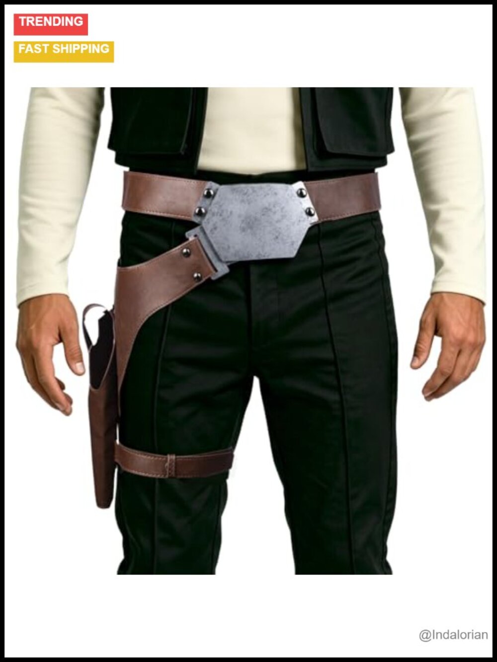 Men PU Leather Belt Buckle Holster Accessories Cosplay Costume
